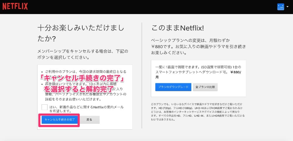 Netflix解約