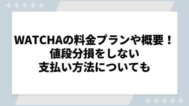 WATCHAの料金プランや概要を徹底解説！値段分損をしない支払い方法とは？