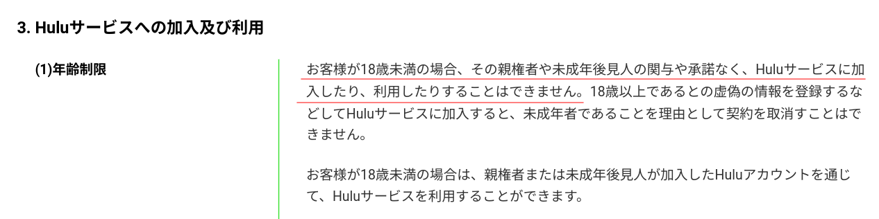 Hulu 利用規約
