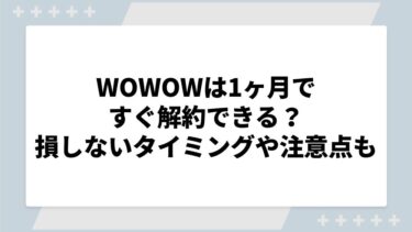 WOWOWは1ヶ月ですぐ解約できる？損しないタイミングや注意点についても