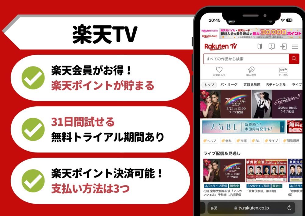 楽天TV 無料