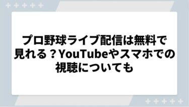 プロ野球中継のライブ配信は無料で見れる？YouTubeやスマホでの視聴についても