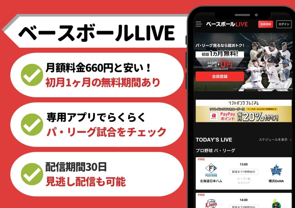 プロ野球中継　配信サービス