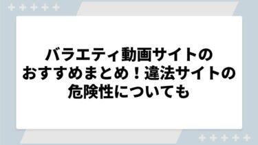 バラエティ動画サイトのおすすめまとめ！違法サイトの危険性についても