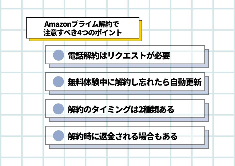 Amazonプライム　解約　注意点