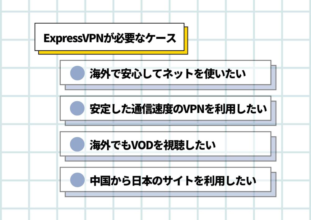 ExpressVPN 必要なケース