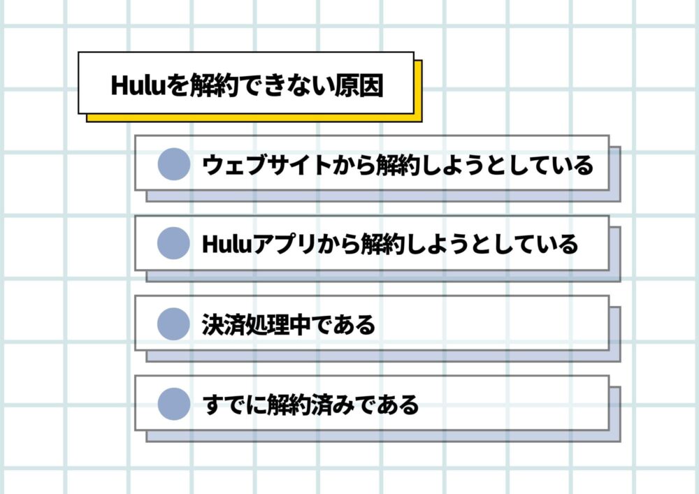 Hulu 解約できない原因