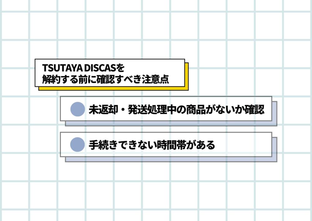 TSUTAYA DISCAS 解約　注意点