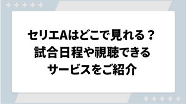 セリエAはどこで見れる？試合日程や視聴できるサービスをご紹介