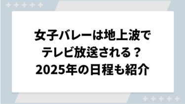 女子バレーは地上波でテレビ放送される？2025年の日程も紹介