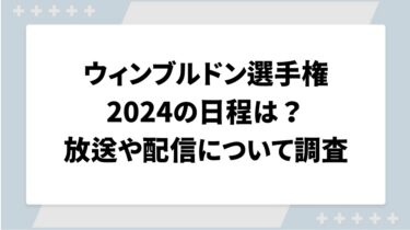 ウィンブルドン選手権2024の日程は？放送や配信について調査