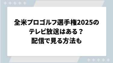 全米プロゴルフ選手権2025のテレビ放送はある？配信で見る方法も