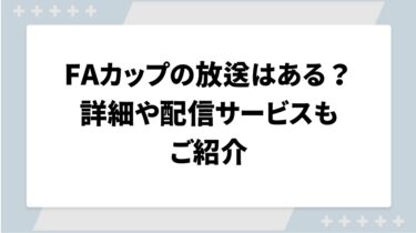 FAカップの放送はある？詳細や配信サービスもご紹介